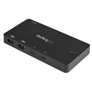 StarTech.com 2 Port USB C KVM Switch - 4K 60Hz HDMI - Compact Dual Port UHD USB Type C Desktop Mini KVM Switch with USB C Cables - Bus Powered - MacBook iPad Pro ThinkPad IdeaPad EliteBook - TAA