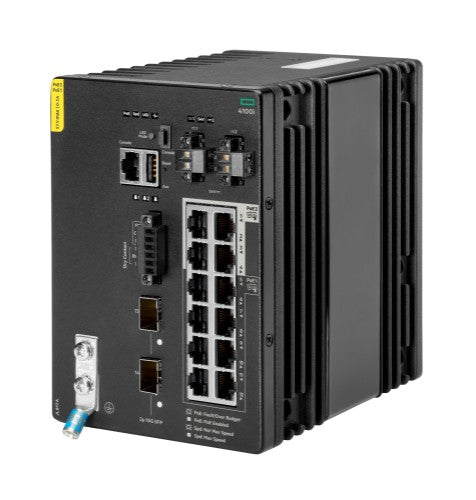 HPE Aruba Networking Networking CX4100i 12p 1GbE 8p Class4 PoE and 4p Class6 PoE 2p SFP+ DIN Mount Switch
