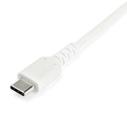 StarTech.com 3ft (1m) USB-A to USB-C Fast Charging Cable, Rugged, Charge & Sync, 3A, USB 2.0, White TPE Jacket and Aramid Fiber - USB Charging Cord