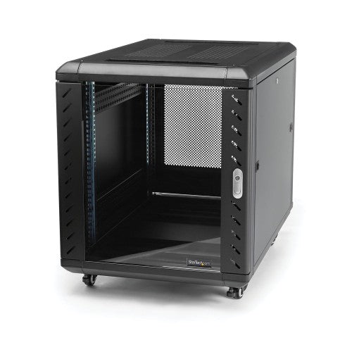 StarTech.com 12U Enterprise-Grade Server Rack Cabinet, 19in Enclosed 4-Post Rack with 29in (75cm) Mounting Depth and 1764lb (800kg) Weight Capacity