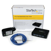StarTech.com 4 Port Black SuperSpeed USB 3.0 Hub - 5Gbps