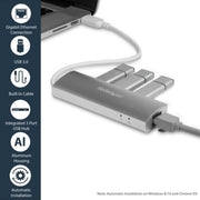StarTech.com 3-Port USB Hub with Ethernet, USB-A Ports, Gigabit Ethernet/GbE, USB 5Gbps, Rugged Design, Bus-Powered, Portable Laptop USB 3.0 Hub