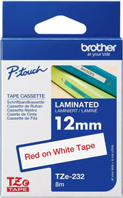 Brother TZE-232 label-making tape Red on white