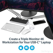 StarTech.com 4K USB-C Dock, Triple UHD 4K Monitor Docking Station, Mac & Windows, USB C to HDMI & DisplayPort, 100W Power Delivery, 5x USB 5Gbps Hub - TAA