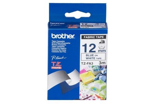 Brother TZE-FA3 label-making tape Blue on white