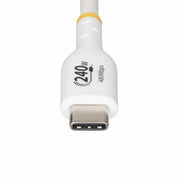 StarTech.com 6.6ft (2m) USB-C Charging Cable, Charge & Sync, 240W (5A) PD EPR, USB 2.0 Laptop Charger Cable, USB-IF Certified, TPE Jacket - White USB C Charging Cord