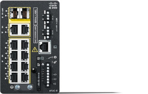 Cisco Catalyst IE-3100-8T2C-E network switch Managed L2 Gigabit Ethernet (10/100/1000) Black