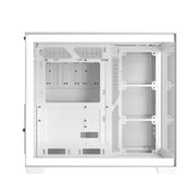 ASUS A32 White ATX dual-chamber case with panoramic design supporting up to 420mm graphics cards in length 360mm radiators and CPU air coolers up to 165mm in height