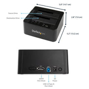 StarTech.com Dual Bay Hard Drive Duplicator, Standalone USB 3.0 (5 Gbps) / eSATA to 2.5/3.5" SATA III HDD/SSD Cloner/Copier, Hard Drive Docking Station, Hard Disk Cloner