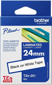 Brother TZE-251 label-making tape Black on white